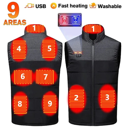 21-Zone USB Heated Jacket for Men & Women – Warm Self-Heating Vest & Coat for Skiing, Camping, Hiking, and Winter Wear
