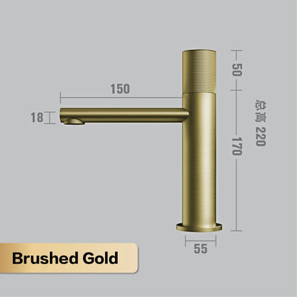 Brass Black Bathroom Faucet – High-End Hot & Cold Round Hand Washing Faucet for Toilet & Hotel