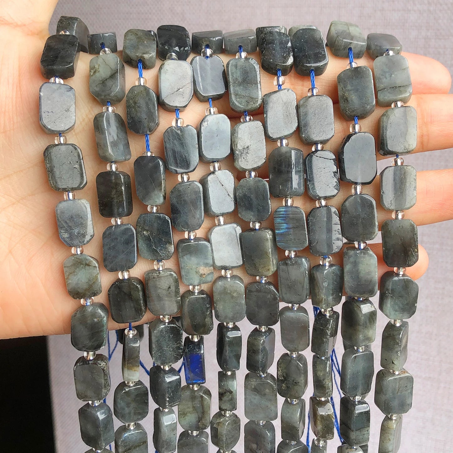 Natural Gemstone Rectangle Beads - 8x12mm Amethyst Citrine Lapis Lazuli Spacer Beads for DIY Jewelry Making & Bracelets