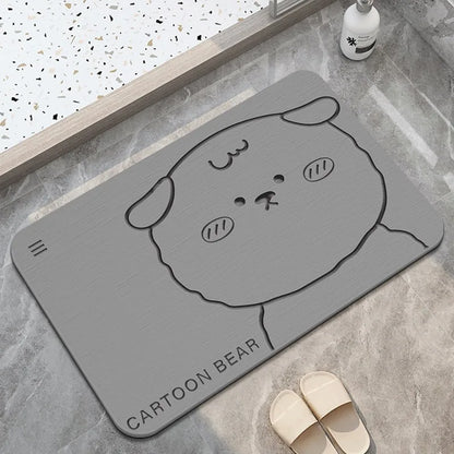 Diatom Mud Bathroom Floor Mat – Dirt-Resistant, Water-Absorbing, Non-Slip & Wear-Resistant for Bathtub & Sink
