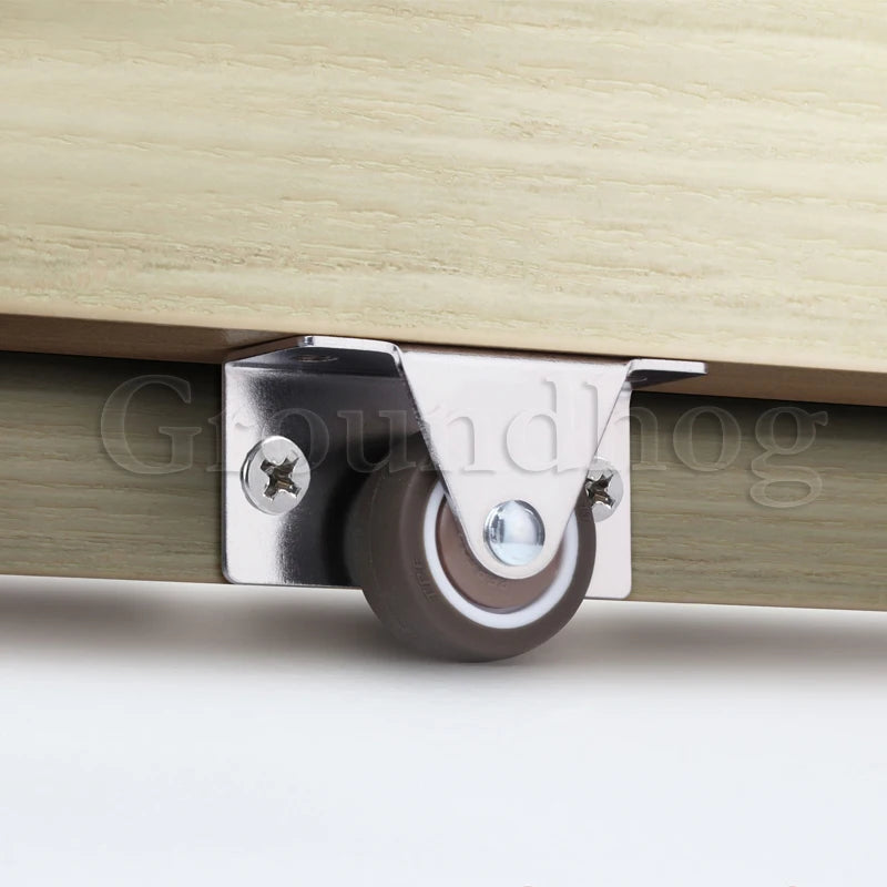 4Pcs Silent Rubber Casters | Low Profile Drawer Wheels for Furniture, Kitchen Cabinets, and Tables - Side Installation Replacement