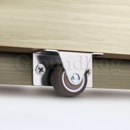 4Pcs Silent Rubber Casters | Low Profile Drawer Wheels for Furniture, Kitchen Cabinets, Tables, Side Installation Replacement