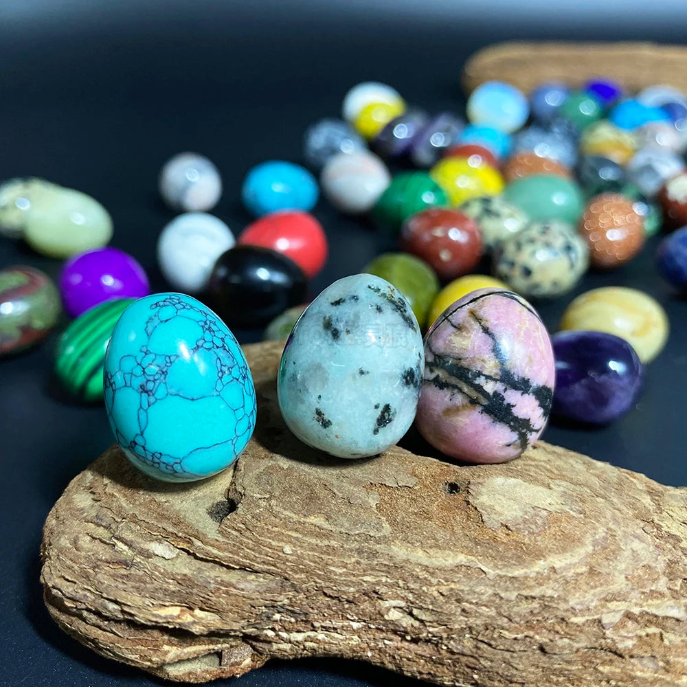 EG1-7 Mini Natural Stone Egg - Polished Meditation Fidget Stone for Stress Relief, Desk Decor, and Gifts