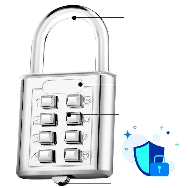 8-Digit Combination Padlock – Waterproof Zinc Alloy Travel Luggage & Outdoor Anti-Theft Smart Lock