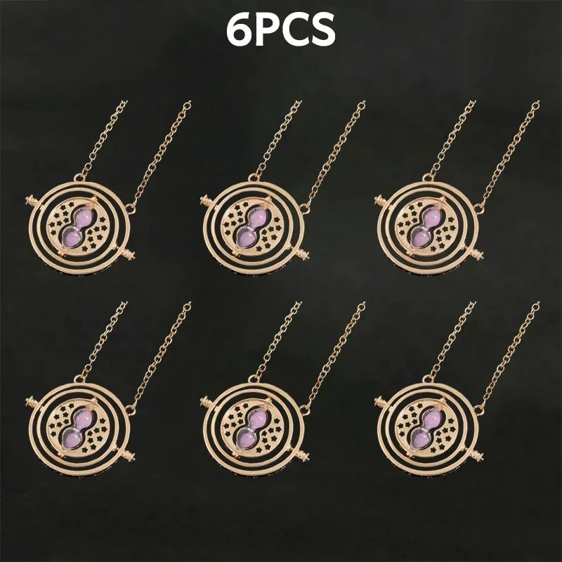 Harry Potter Time-Turner Hourglass Necklace - 360° Rotatable Cosplay Pendant and Unique Mother’s Day Gift