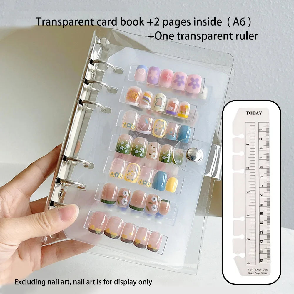 Transparent Nail Display Storage Book - Dustproof Nail Art Plate Organizer & Color Card Holder for Manicure Supplies
