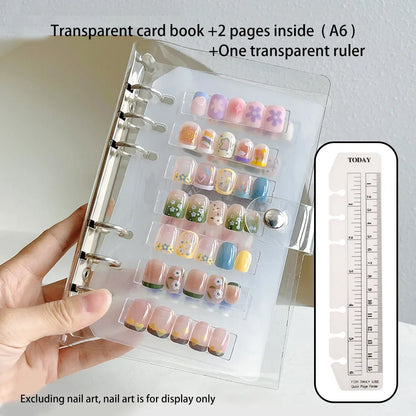 Transparent Nail Display Storage Book - Dustproof Nail Art Plate Organizer & Color Card Holder for Manicure Supplies