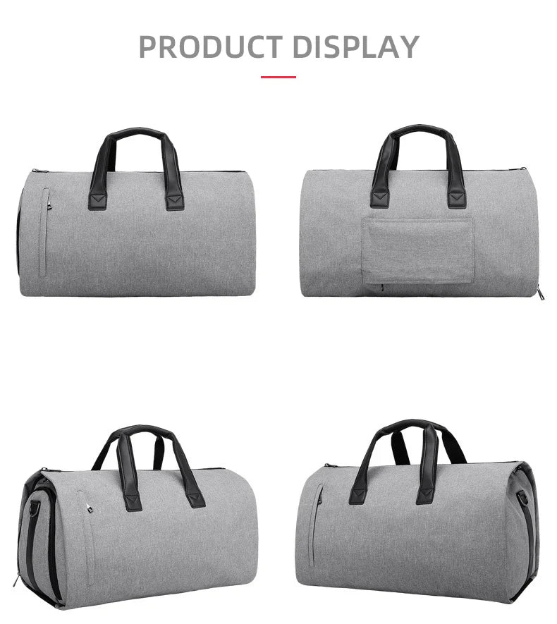 Convertible Garment Bag for Travel - Large Capacity Duffel with Shoe Pouch for Weekend & Business Trips (XM130)