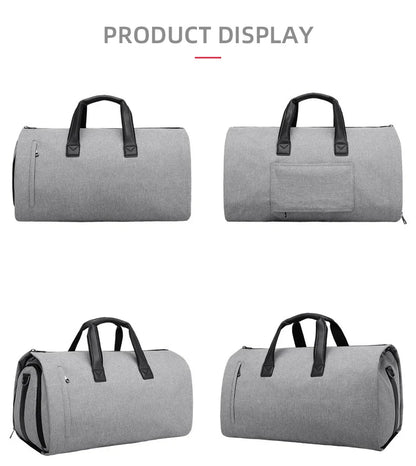 Convertible Garment Bag for Travel - Large Capacity Duffel with Shoe Pouch for Weekend & Business Trips (XM130)