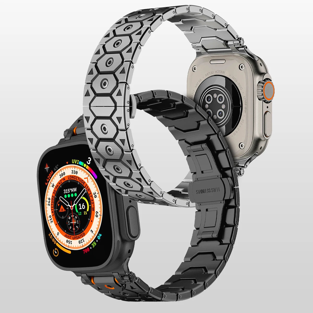 Luxury Titanium Metal Strap for Apple Watch — Stainless Steel Bracelet for Series 5-10 Ultra 2 (42mm-49mm)