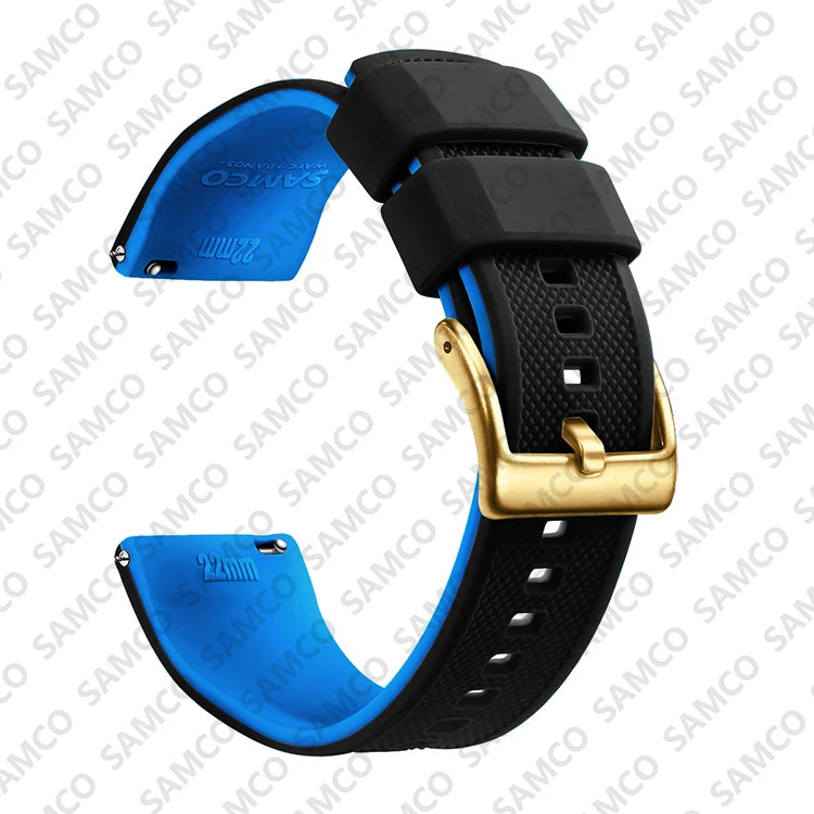 Premium Silicone Watch Band - Quick Release Rubber Replacement Strap for 18mm 20mm 22mm Watches