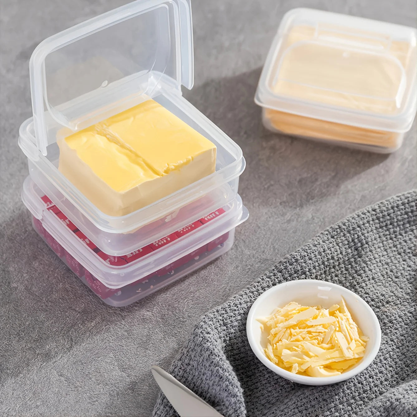 Plastic Refrigerator Cheese Storage Box – Container for Butter, Cheese Blocks & Slices