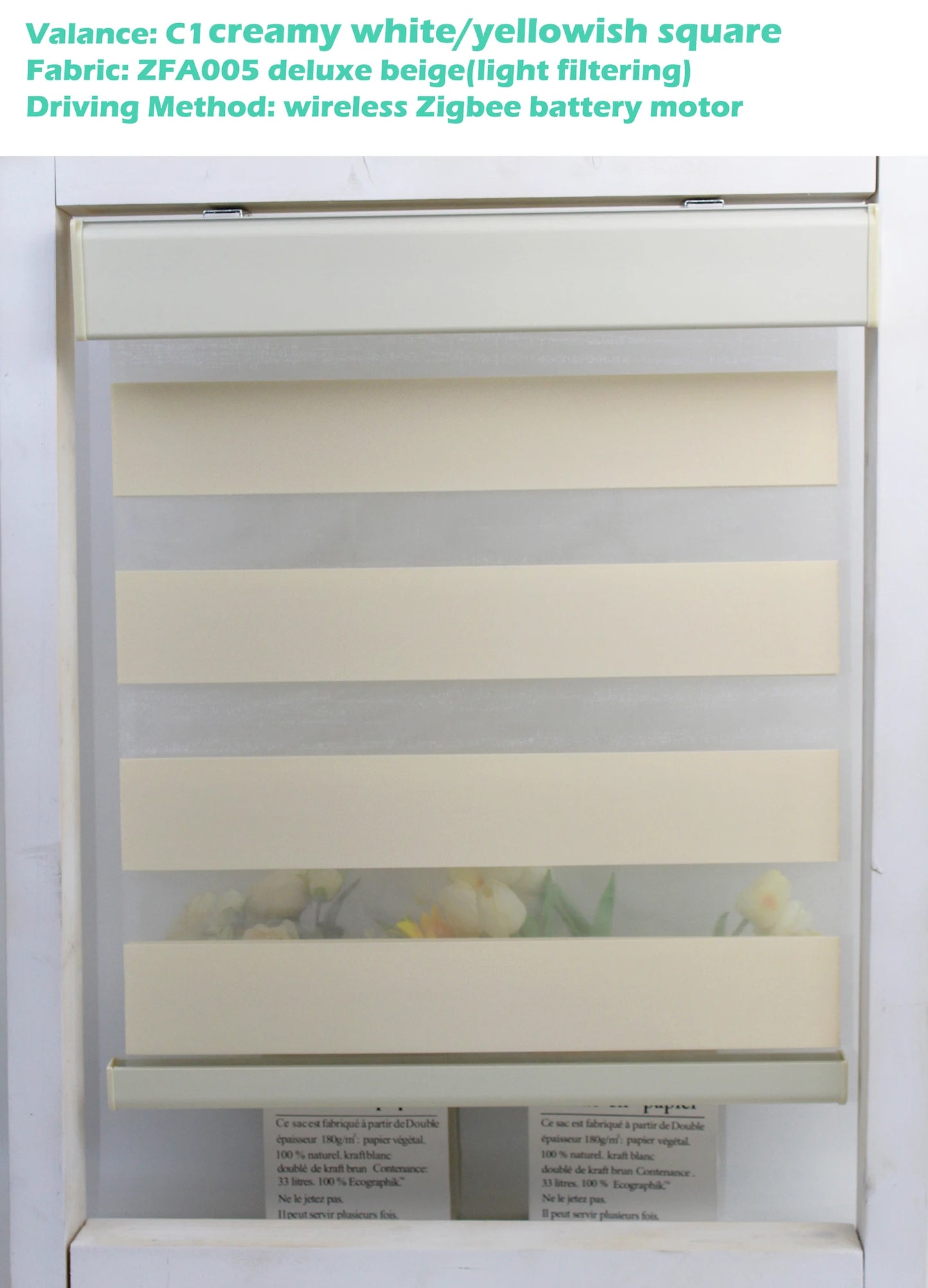 Decopedia Custom Made Zebra Blinds – Motorized Roller Blackout Day & Night Window Blinds for Sliding Doors