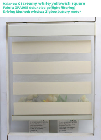 Decopedia Custom Made Zebra Blinds – Motorized Roller Blackout Day & Night Window Blinds for Sliding Doors