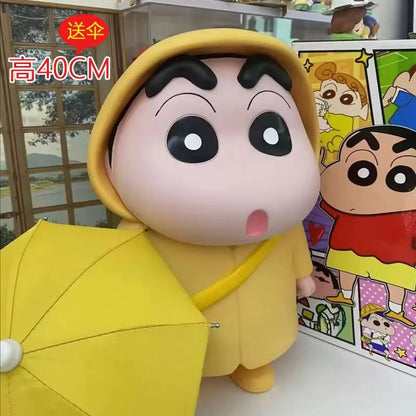 40cm Crayon Shin-Chan Raincoat Figure – Anime Doll, Car Ornament & Collectible for Birthday Gifts