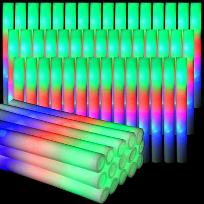 30 Pcs Foam LED Glow Sticks – Colorful Flashing Glow in the Dark Party Supplies for Weddings, Raves & Concerts