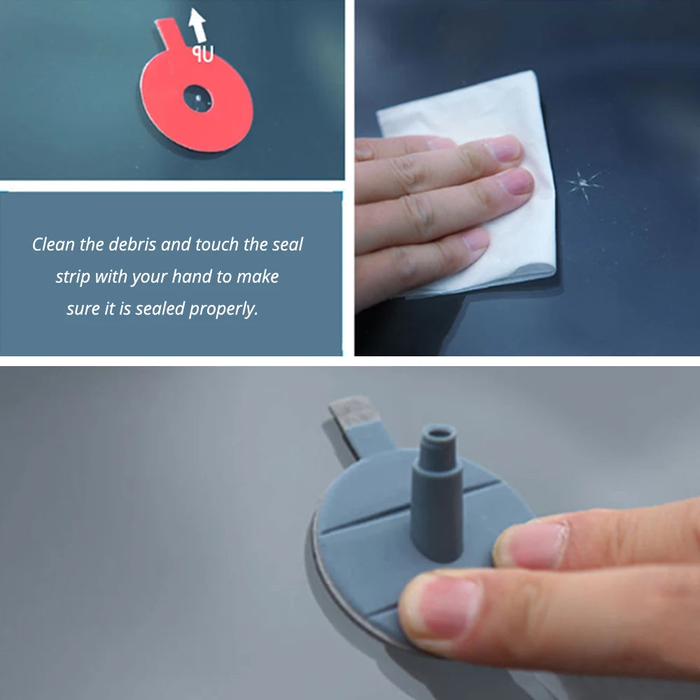 Car Windshield Repair Resin Kit - Tools for Windscreen Crack and Scratch Restoration, Protective Stickers and Glass Cleaner - No Trace Wash