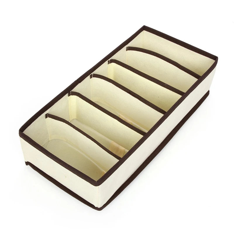 Foldable Underwear & Sock Organizer Box – Wardrobe Drawer Storage Divider for Bras, Pants, Scarves & Ties Closet Organizer