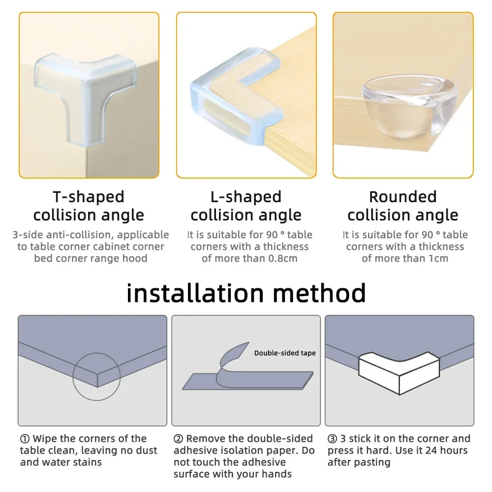 Clear Table Corner Protectors – Baby Safety Furniture Edge Guards, Anti-Collision Corner Covers