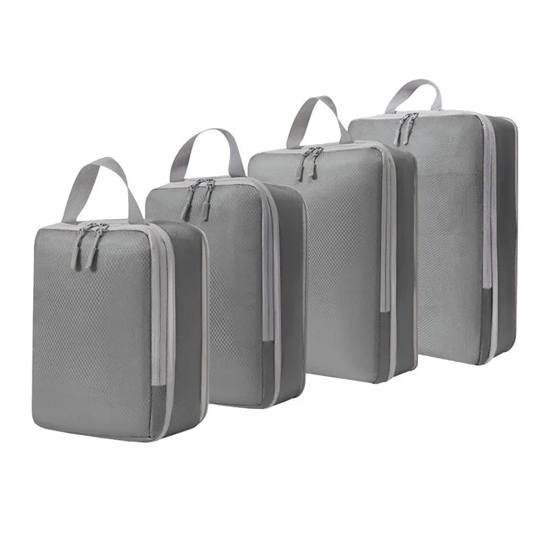 4pcs Travel Packing Cubes | Portable Waterproof Clothes Organizer Bags for Suitcase & Handbag