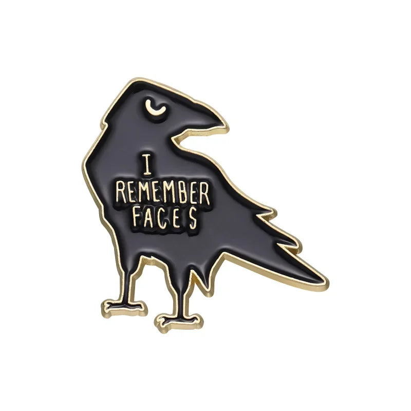 Black Raven Alloy Enamel Pin – Animal Metal Brooch for Clothes, Lapel & Accessories