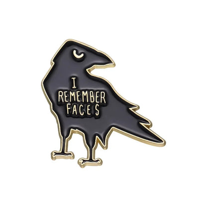 Black Raven Alloy Enamel Pin – Animal Metal Brooch for Clothes, Lapel & Accessories