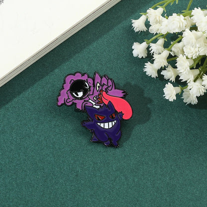 Gengar Cartoon Enamel Brooch — Anime Lapel Pin for Backpack Accessories, Fan Collection & Jewelry Gift