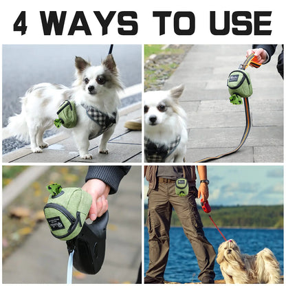 Pet Dog Treat Pouch & Poop Dispenser - Portable Multifunctional Training Bag, Durable Outdoor Travel Dog Accessories