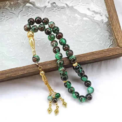 10mm 33pcs Glass Tassel Islamic Rosary Bracelet – Turkish Muslim Tasbih Prayer Beads Jewelry for Women Allah Mohammed Spiritual Gift