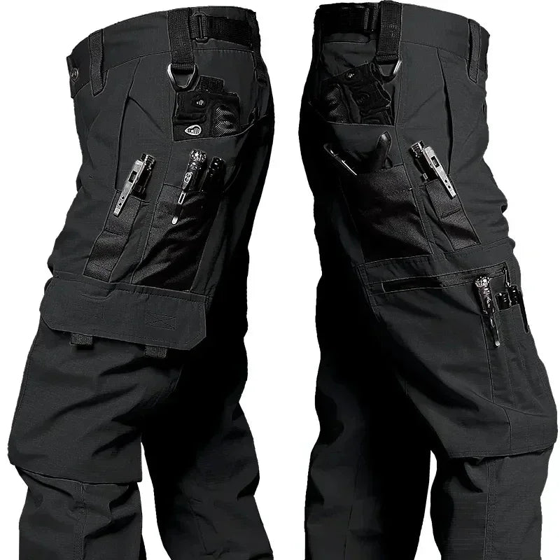 Men’s Tactical Cargo Work Pants - Multi Pocket Waterproof Outdoor Hiking Trousers for Spring Autumn Workwear