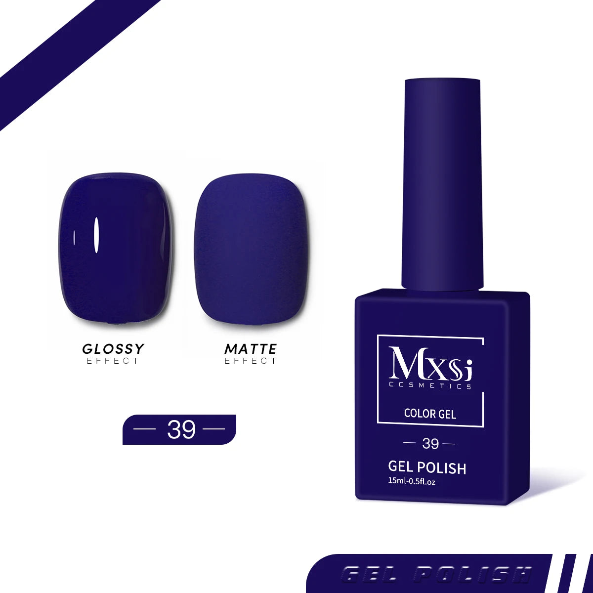 Mxsi 15ml Gel Nail Polish - Neon Brown, Royal Blue, Red, Green & Nude UV Gel Lacquer Colors for Nail Art