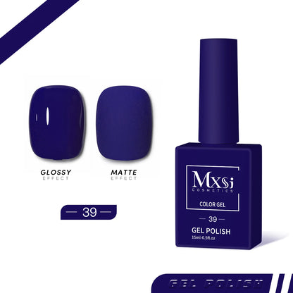 Mxsi 15ml Gel Nail Polish - Neon Brown, Royal Blue, Red, Green & Nude UV Gel Lacquer Colors for Nail Art