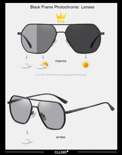 CLLOIO Anti-Glare Day & Night Vision Glasses – Polarized Photochromic UV400 Driving Sunglasses for Men & Women