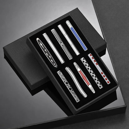 Men's Tie Clip & Cufflink Set - 7/8/10 Piece Luxury Gift Box Jewelry for Weddings & Formal Wear