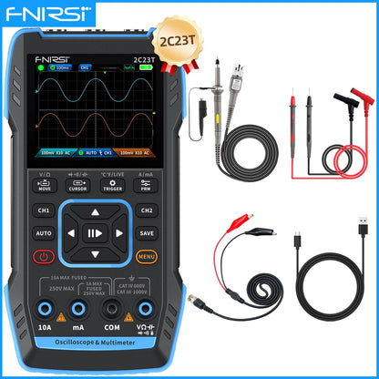 FNIRSI 2C23T / 2C53T 50MHz Handheld 3-in-1 Digital Oscilloscope Multimeter Signal Generator Dual Channel Automotive Diagnostic Tool