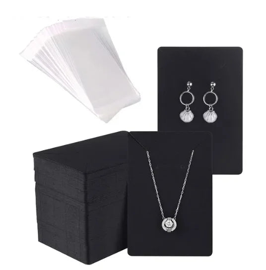 50pcs 6x9cm Blank Jewelry Display Cards – Necklace & Earring Holder Cards