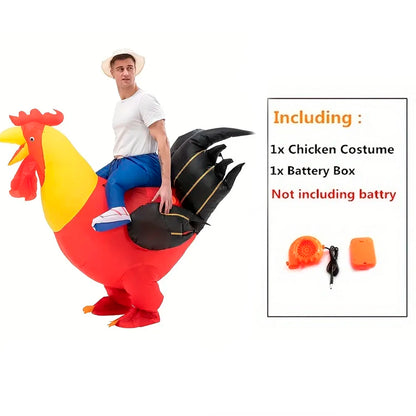 Colorful Rooster Inflatable Costume – Halloween & Holiday Party Animal Cosplay Performance Outfit