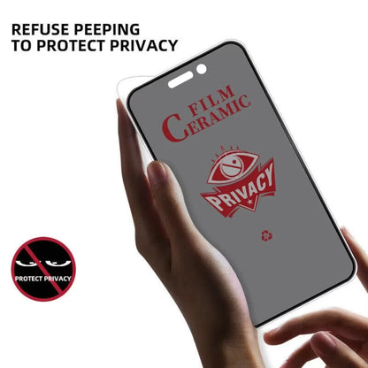 2PCS Privacy Ceramic Screen Protector for iPhone – Anti-Spy Tempered Film for iPhone 17/16/15/14/13/12/11 Pro Max, XR, XS, SE & More