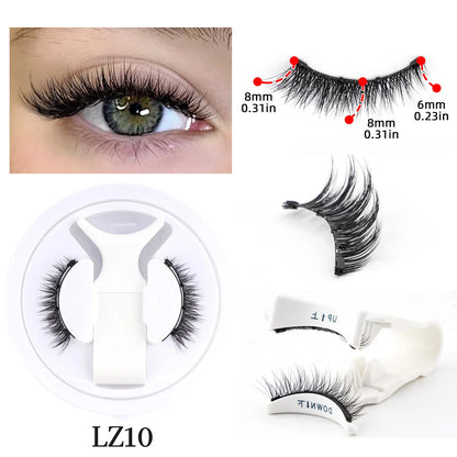 Reusable Magnetic Eyelashes Set – Natural Curly Fluffy False Lashes with Tweezers, No Glue Needed Makeup
