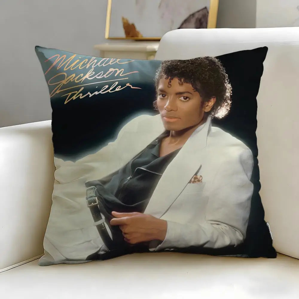 Michael Jackson Cushion Cover - Soft, Easy-Wash Decorative Pillowcase for Sofa, Bed, Office & Travel