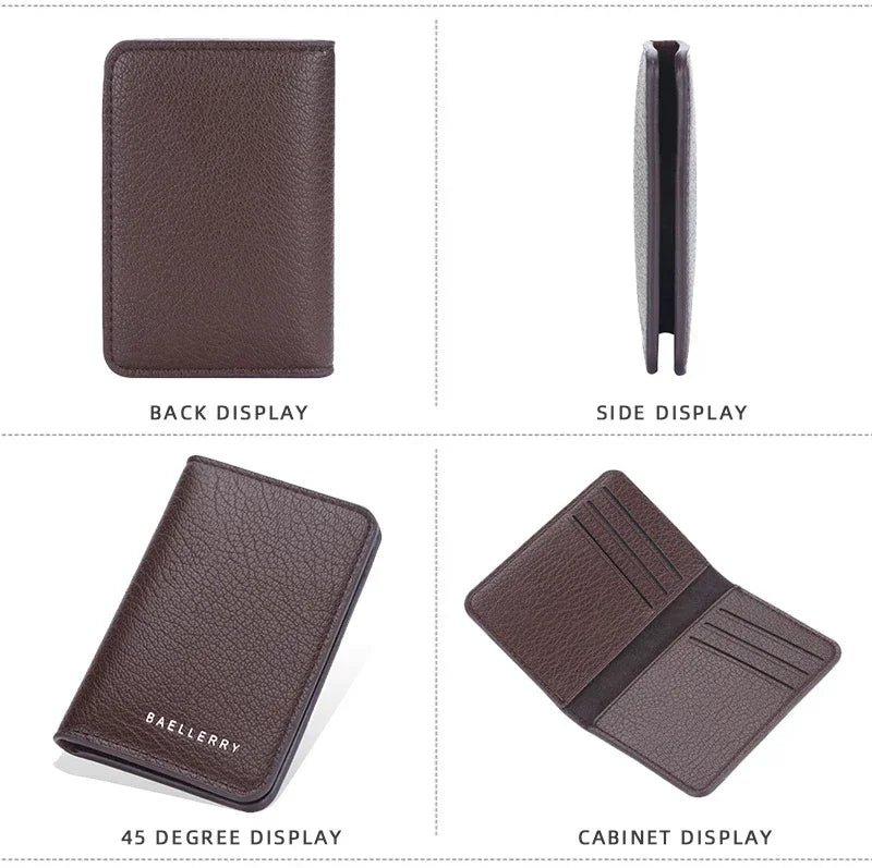 Slim Folding Wallet - Soft Leather Mini Card Holder for Men & Women