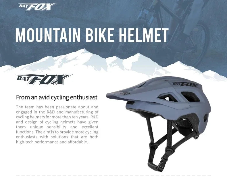 BATFOX Ultralight Bike Helmet – Molded Mountain & Road Helmet for Men, DH AM Cycling Equipment, Casco Ciclismo Bicicleta