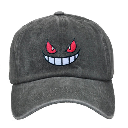 Anime Pokemon Gengar Baseball Cap — Adjustable Snapback Hip Hop Hat with Embroidery for Men & Women