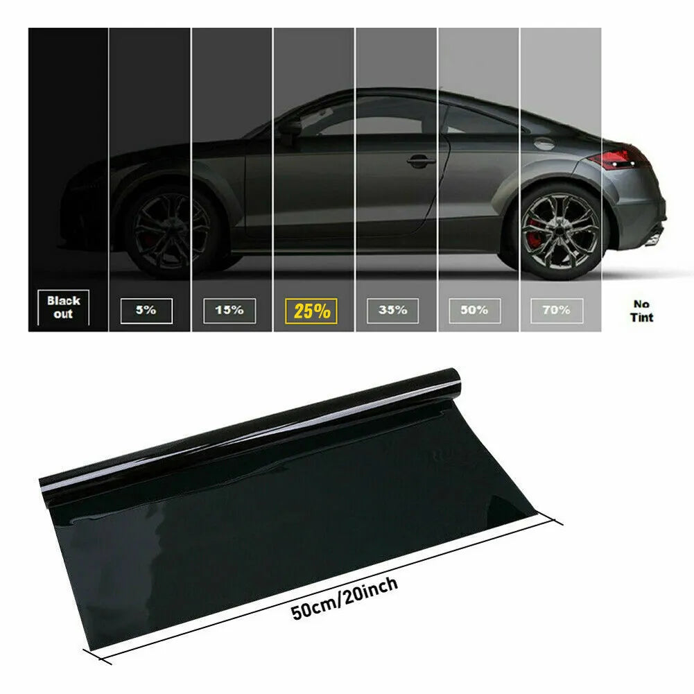 3/5/8m Black Car Window Foils Tinting Film - Solar UV Protector Window Sticker Films for Car, Auto, and Home Decorate