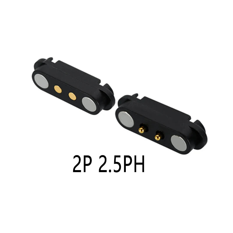 2A 2-Pin DC Magnetic Pogo Pin Connector - 2–5 Pin Spring-Loaded Male/Female Power Socket, 2.54/2.8mm Pitch