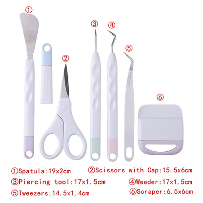 6pcs Craft Vinyl Weeding Tool Set – DIY Scrapbook & Silhouette Carving Tools for Cricut Maker