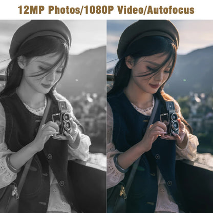 Vintage Mini Digital Camera 12MP Autofocus, 1080P FHD Vlogging Camera – Ideal Christmas & Birthday Gift