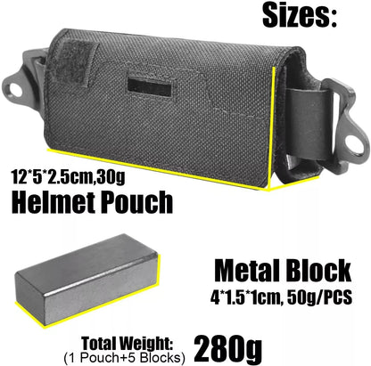 BOOIU Tactical Helmet Counterweight Bag – Balance Kit with 5 Counter Blocks for OPS FAST PJ MH Helmets