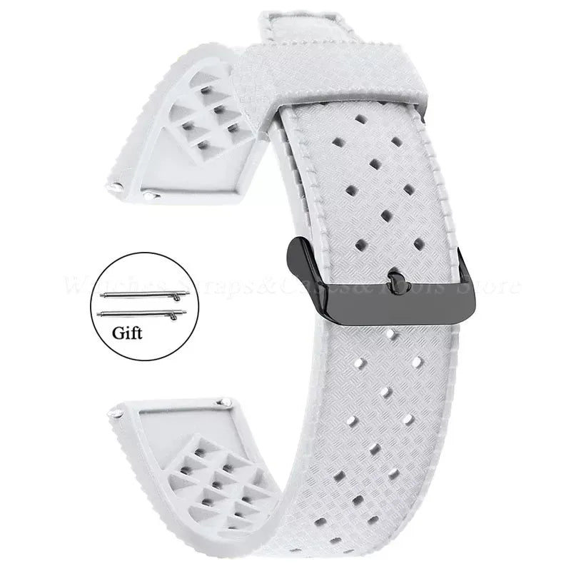 Premium Tropic Silicone Watch Strap – 20mm & 22mm Quick Release Waterproof Rubber Bracelet for Seiko, Oris & Omega