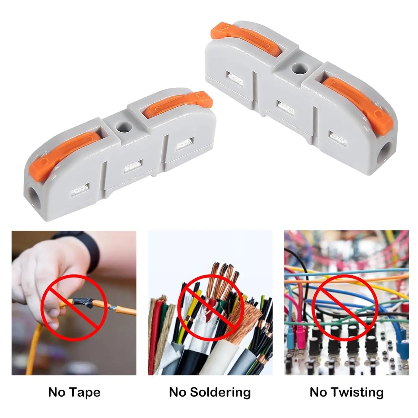 20/34/50PCS Lever Wire Connectors | 1-to-1 Inline Assemblable Electrical Terminals for Wiring